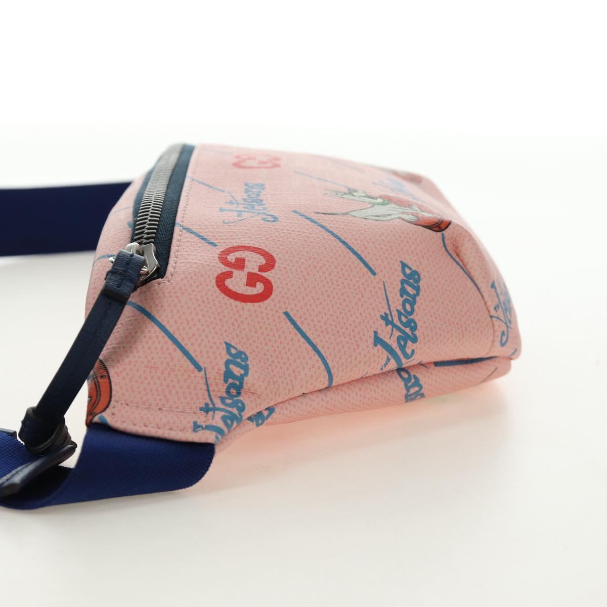 GUCCI GG Supreme Jetsons Collaboration Bag PVC Pink Silver 502095 Auth BA13782V