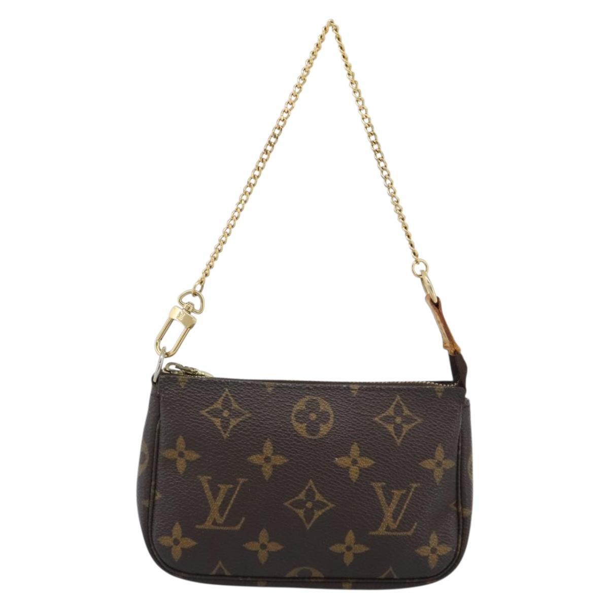 LOUIS VUITTON Monogram Mini Pochette Accessoires Pouch N41667 LV Auth BA13784A
