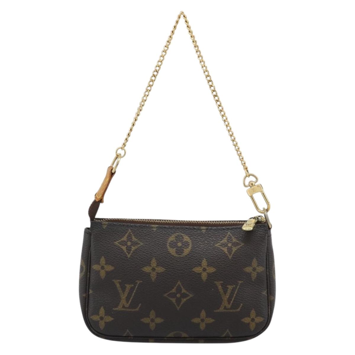 LOUIS VUITTON Monogram Mini Pochette Accessoires Pouch N41667 LV Auth BA13784A