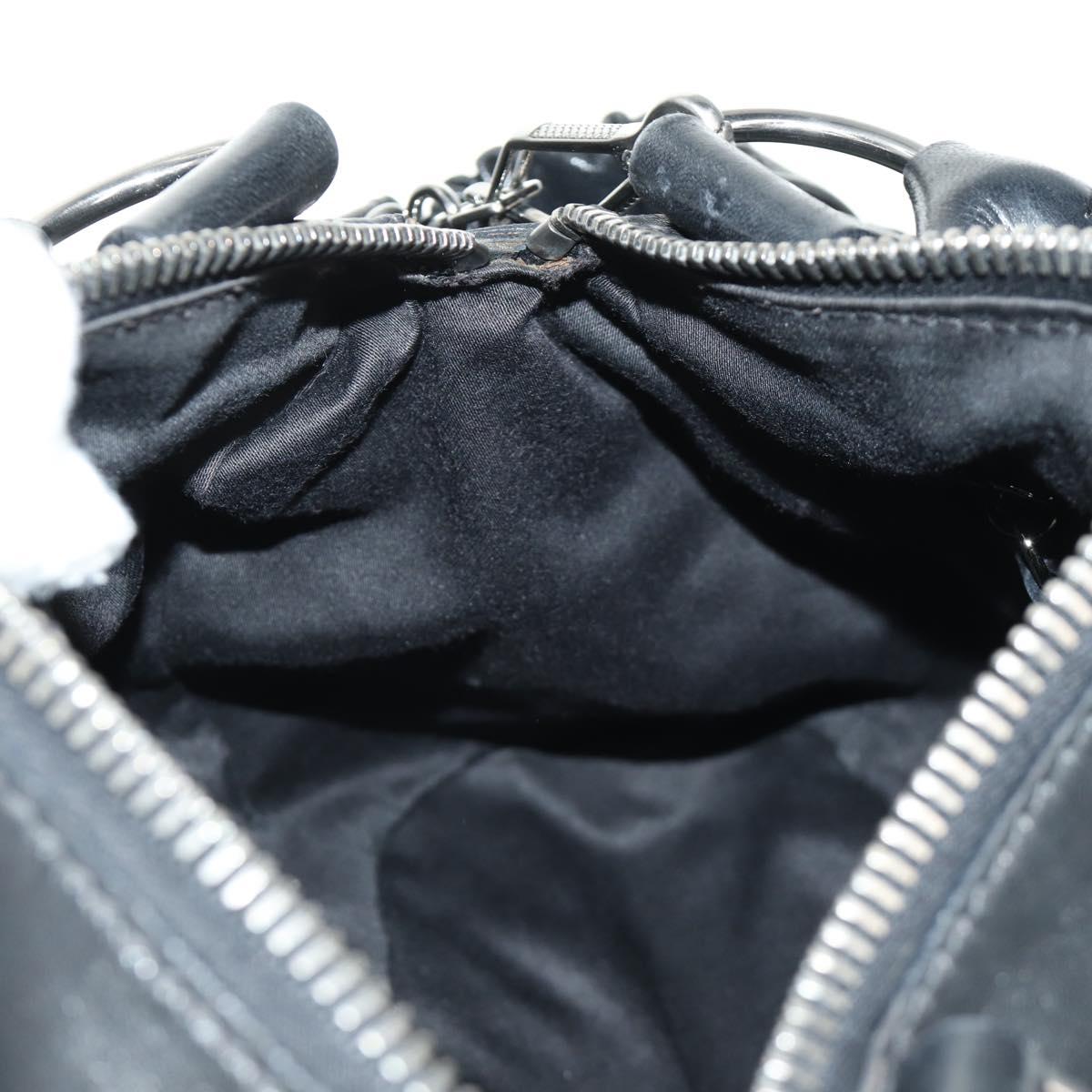 Miu Miu Hand Bag Leather 2way Black Silver Auth BA13790V
