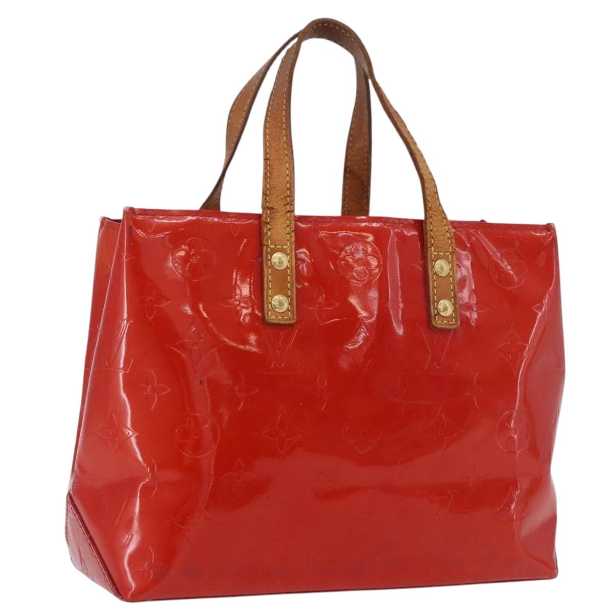 LOUIS VUITTON Monogram Vernis Reade PM Hand Bag Red Rouge M91088 LV Auth BA13792