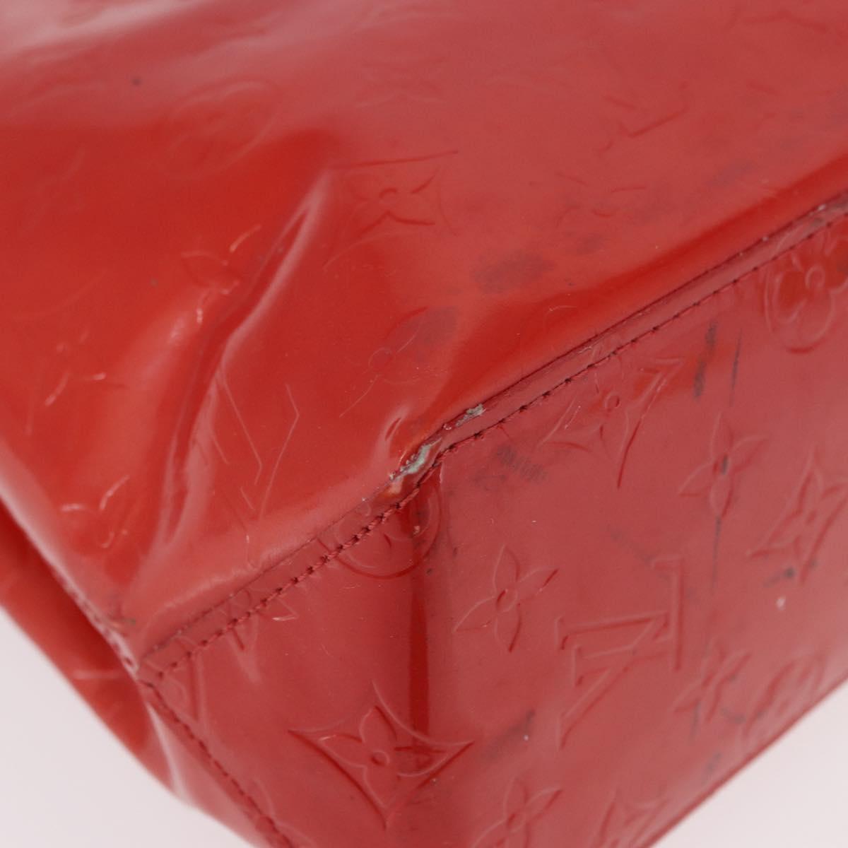 LOUIS VUITTON Monogram Vernis Reade PM Hand Bag Red Rouge M91088 LV Auth BA13792