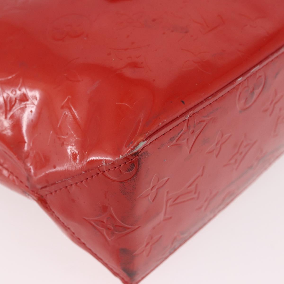 LOUIS VUITTON Monogram Vernis Reade PM Hand Bag Red Rouge M91088 LV Auth BA13792