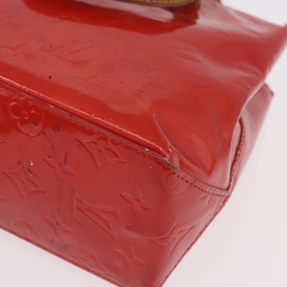 LOUIS VUITTON Monogram Vernis Reade PM Hand Bag Red Rouge M91088 LV Auth BA13792