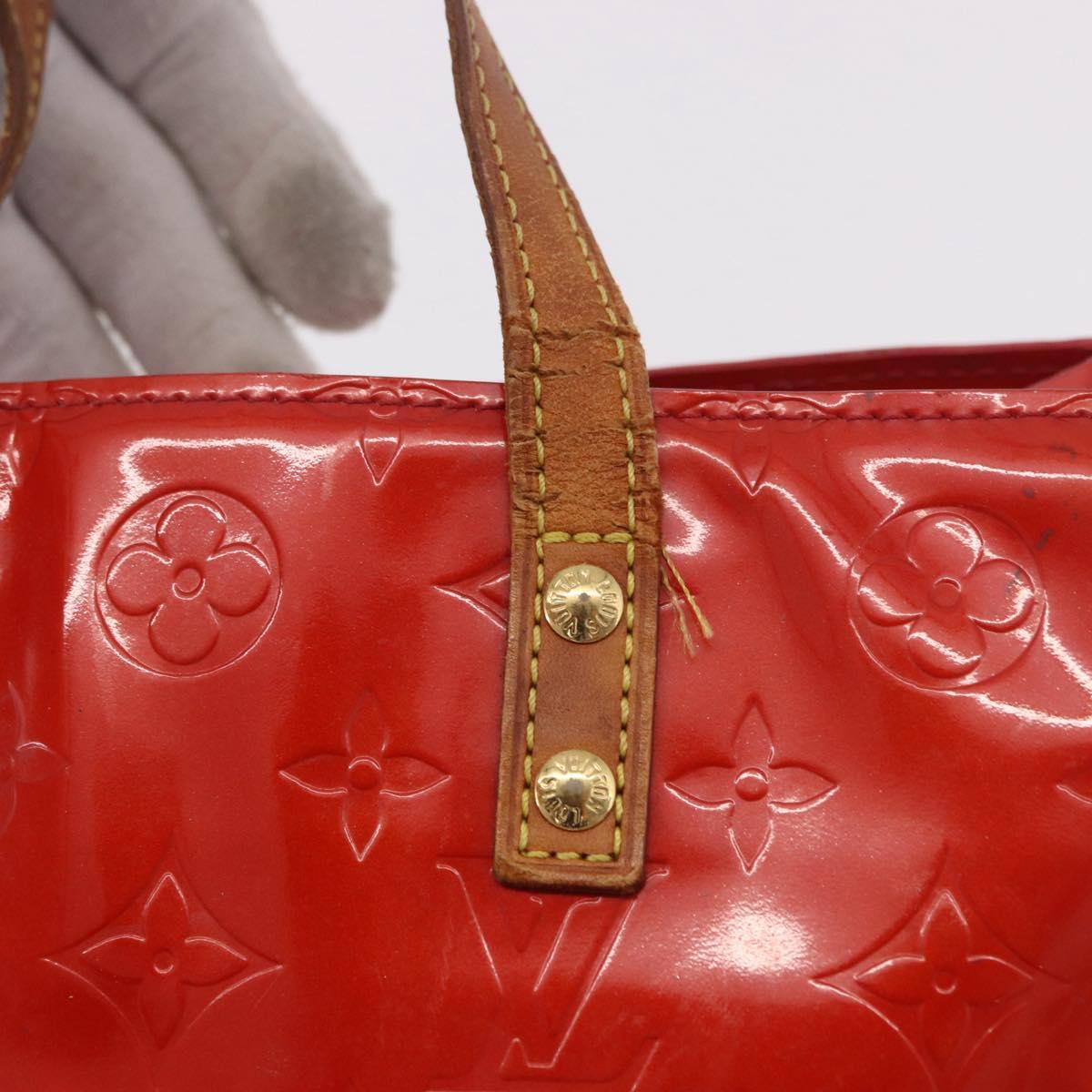 LOUIS VUITTON Monogram Vernis Reade PM Hand Bag Red Rouge M91088 LV Auth BA13792