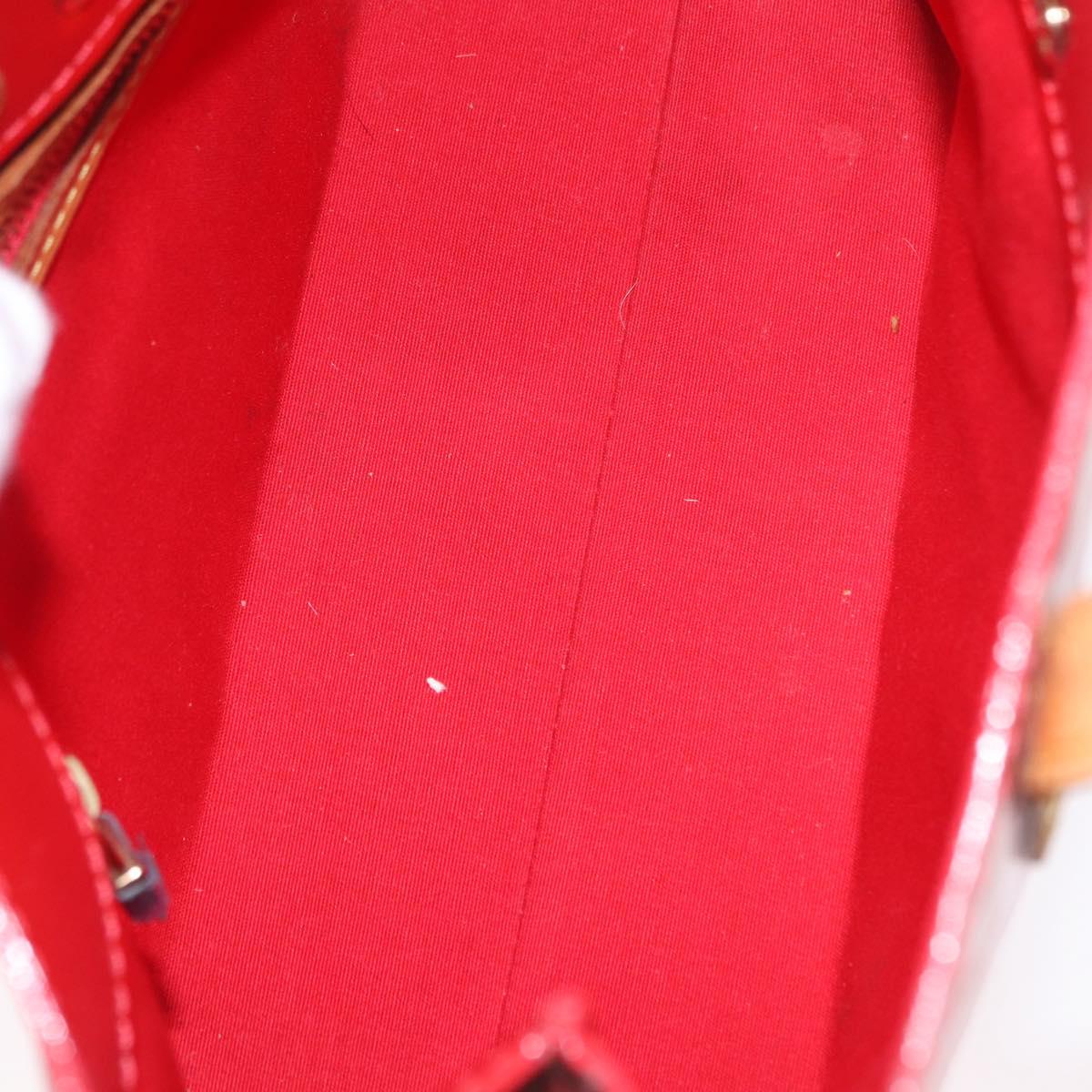 LOUIS VUITTON Monogram Vernis Reade PM Hand Bag Red Rouge M91088 LV Auth BA13792