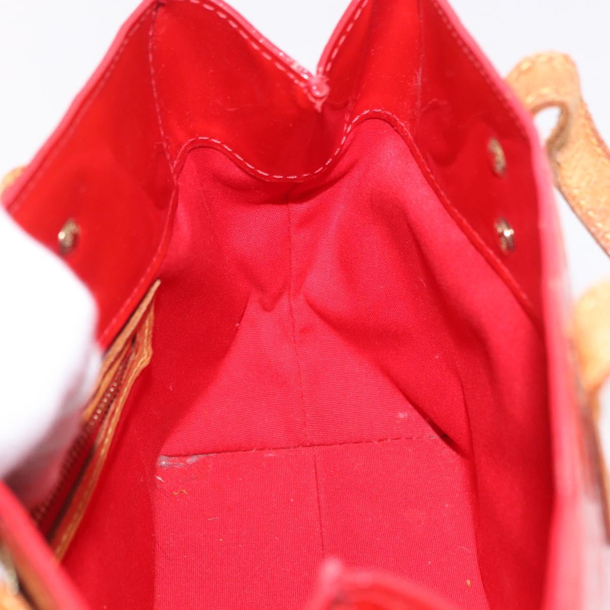 LOUIS VUITTON Monogram Vernis Reade PM Hand Bag Red Rouge M91088 LV Auth BA13792