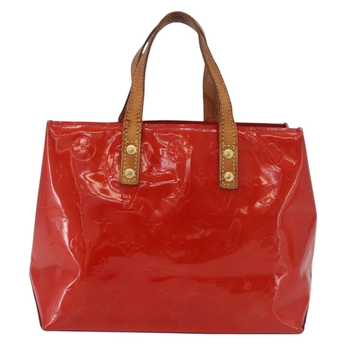 LOUIS VUITTON Monogram Vernis Reade PM Hand Bag Red Rouge M91088 LV Auth BA13792