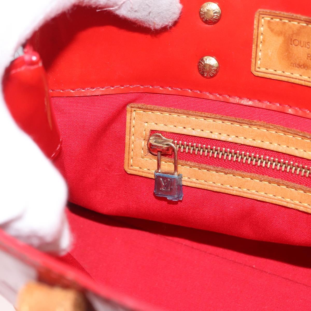 LOUIS VUITTON Monogram Vernis Reade PM Hand Bag Red Rouge M91088 LV Auth BA13792