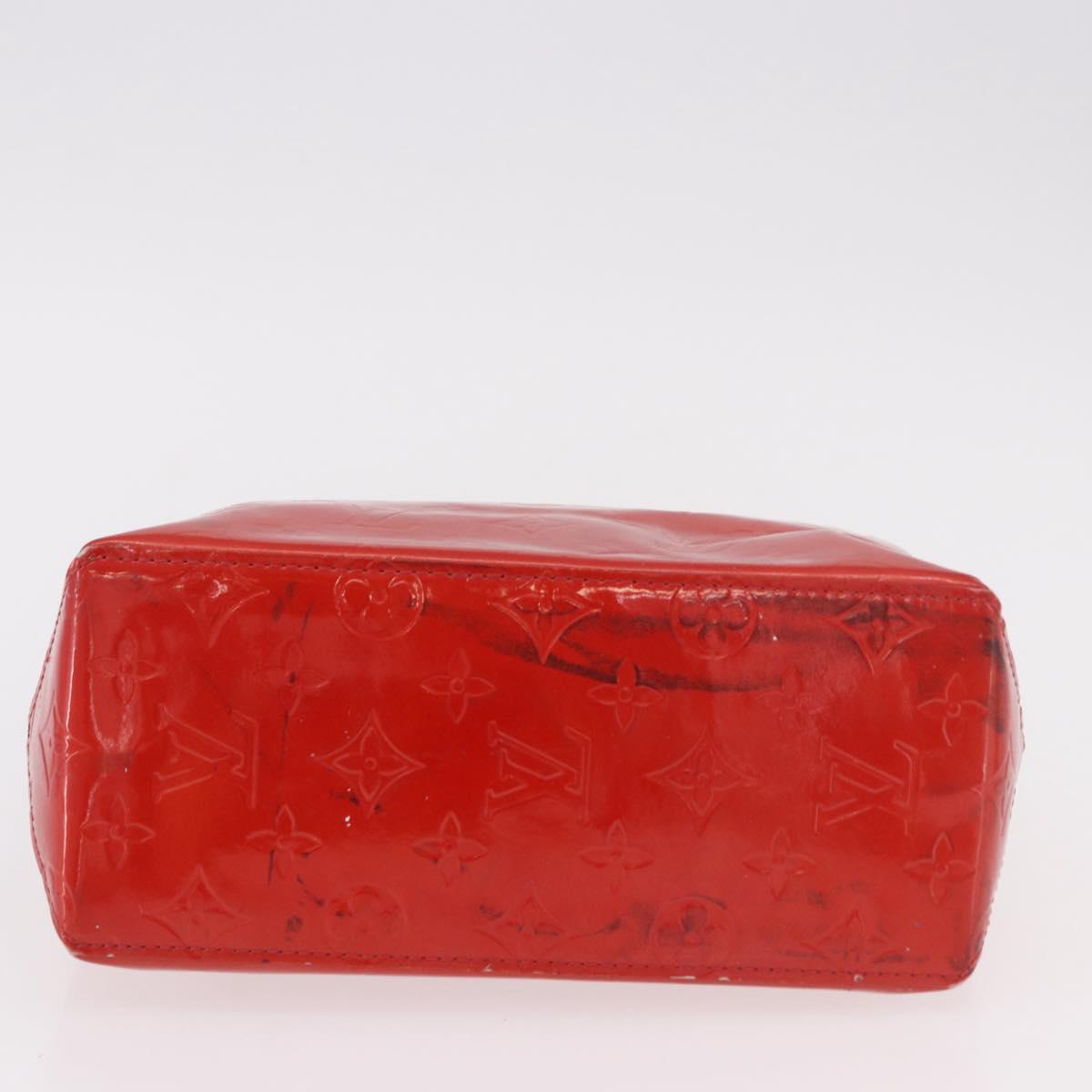 LOUIS VUITTON Monogram Vernis Reade PM Hand Bag Red Rouge M91088 LV Auth BA13792