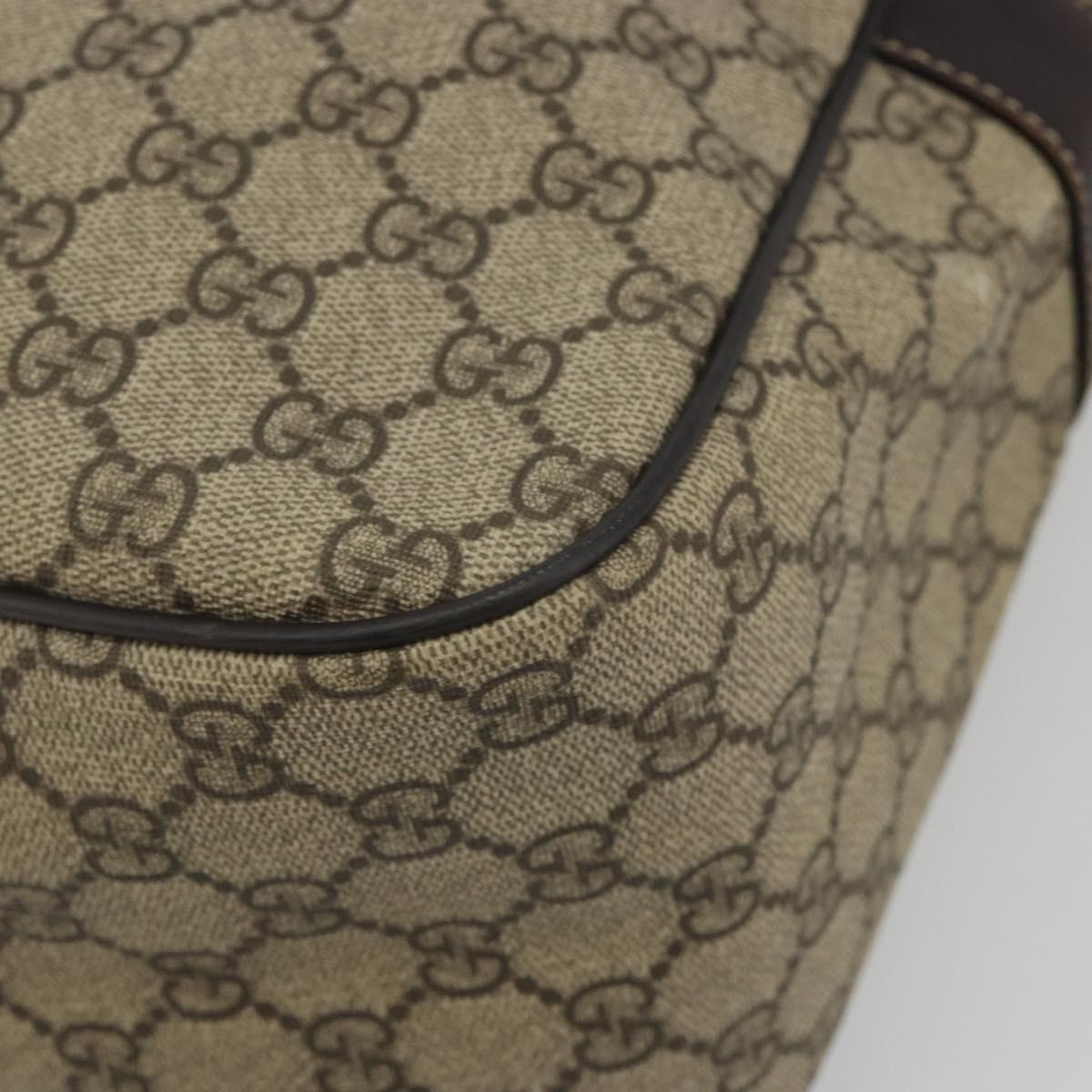 GUCCI GG Supreme Shoulder Bag PVC Beige Gold 211107 Auth BA13796A