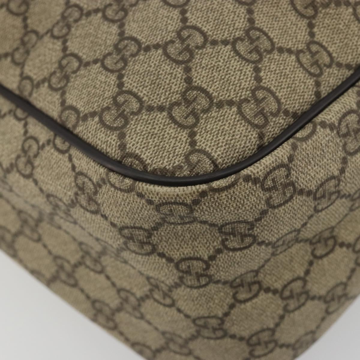 GUCCI GG Supreme Shoulder Bag PVC Beige Gold 211107 Auth BA13796A