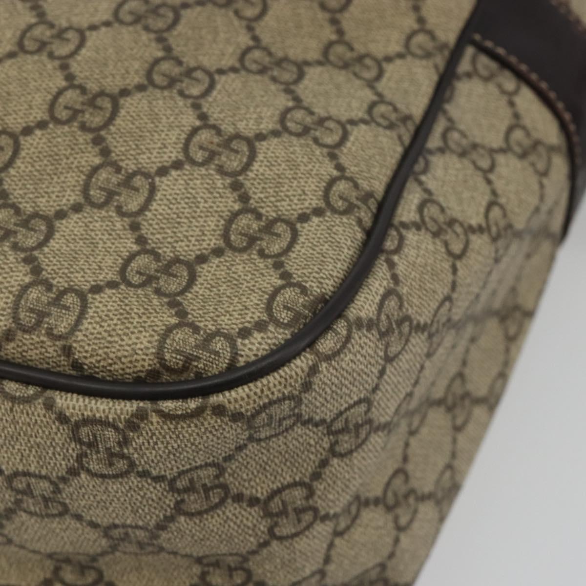 GUCCI GG Supreme Shoulder Bag PVC Beige Gold 211107 Auth BA13796A
