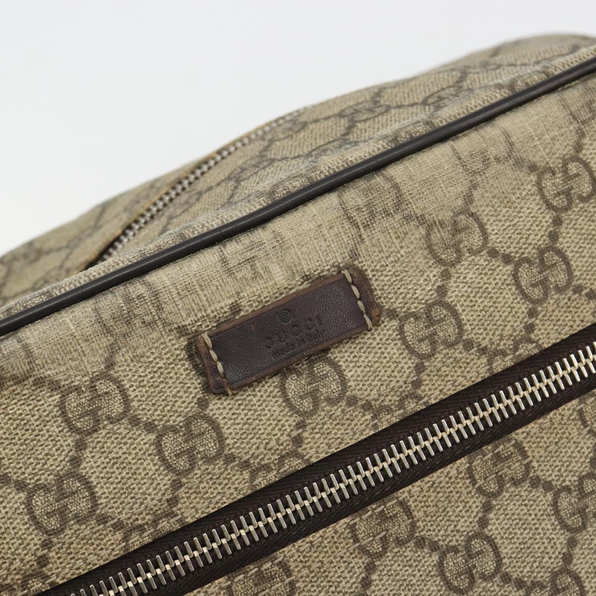 GUCCI GG Supreme Shoulder Bag PVC Beige Gold 211107 Auth BA13796A