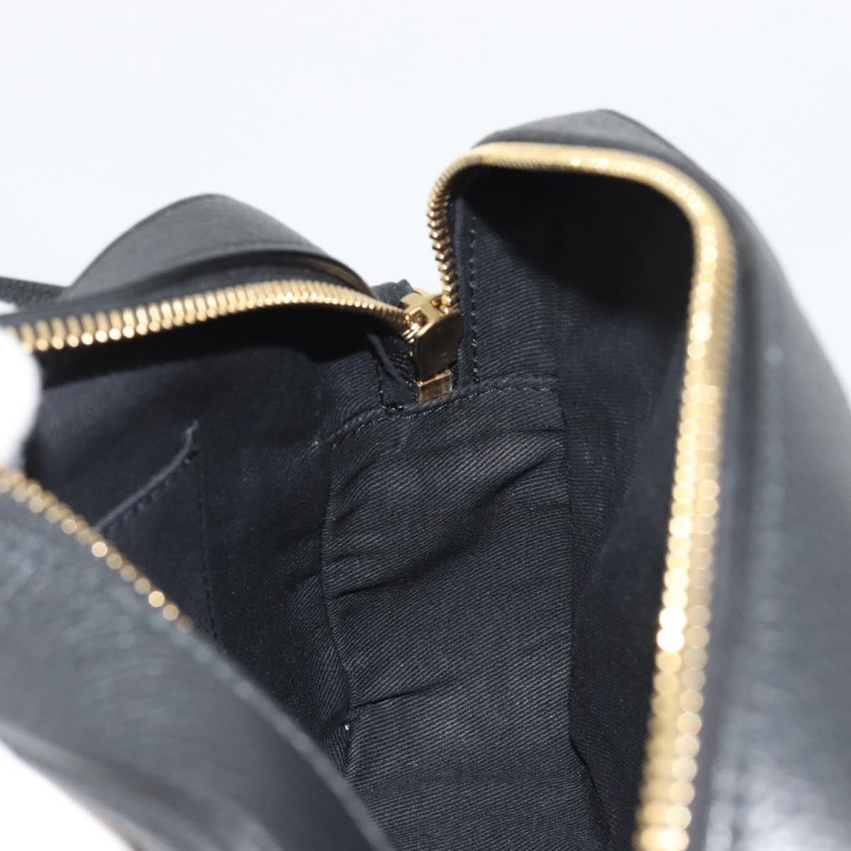 VERSACE Shoulder Bag Leather Black Gold Auth BA13799V