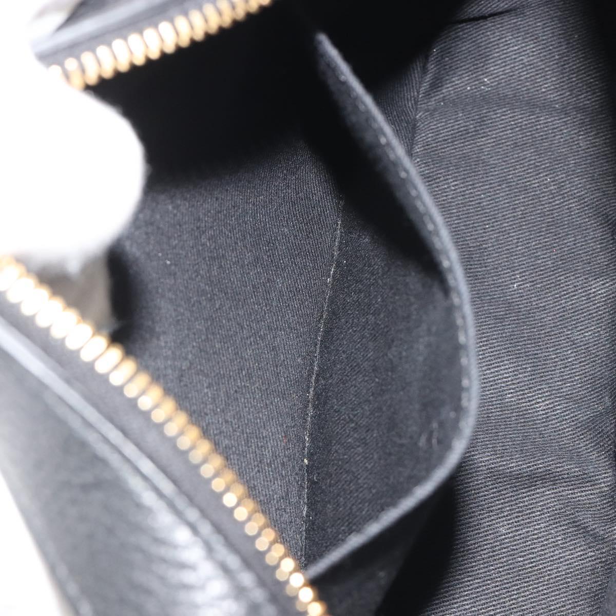VERSACE Shoulder Bag Leather Black Gold Auth BA13799V