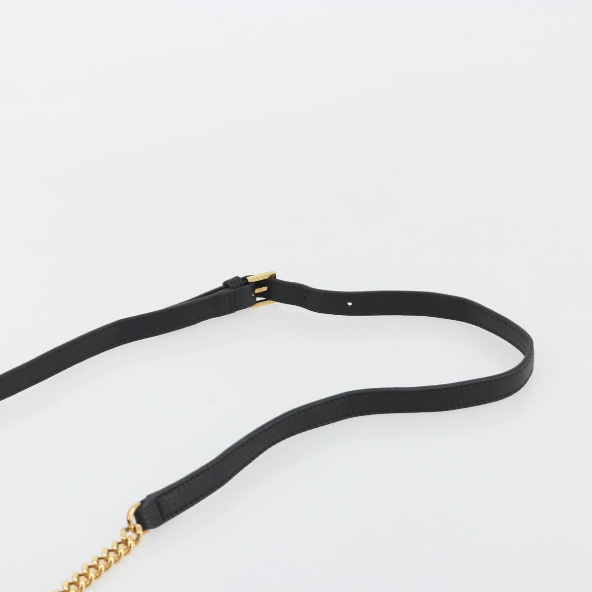 VERSACE Shoulder Bag Leather Black Gold Auth BA13799V