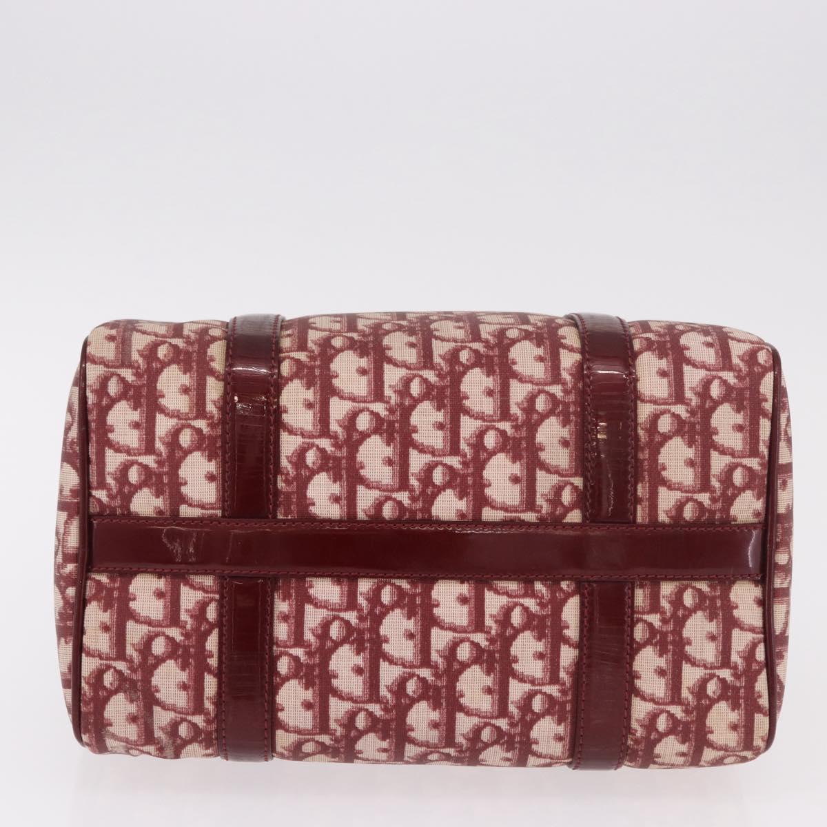 Christian Dior Trotter Canvas Hand Bag PVC Red Gold Auth BA13804A