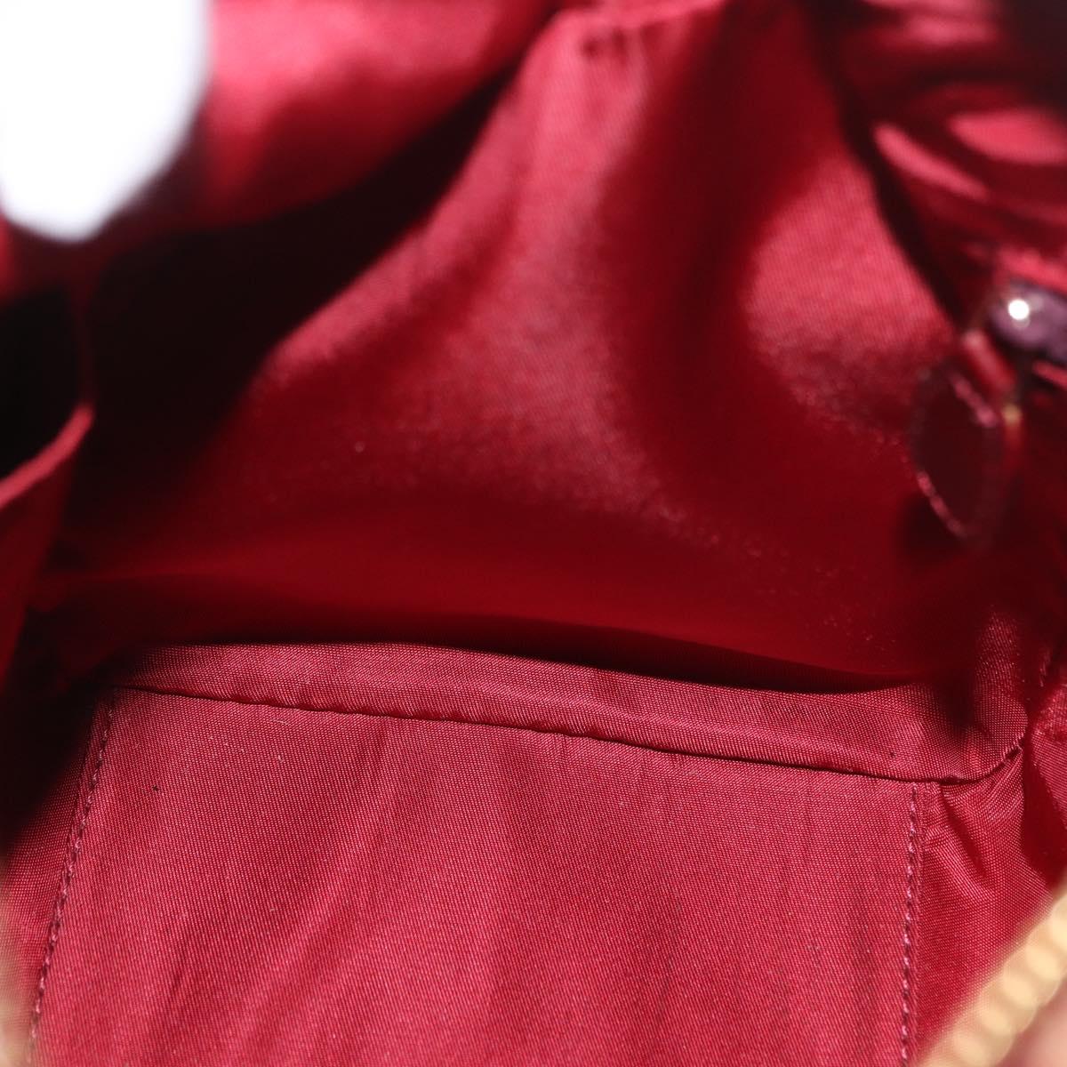 Christian Dior Trotter Canvas Hand Bag PVC Red Gold Auth BA13804A