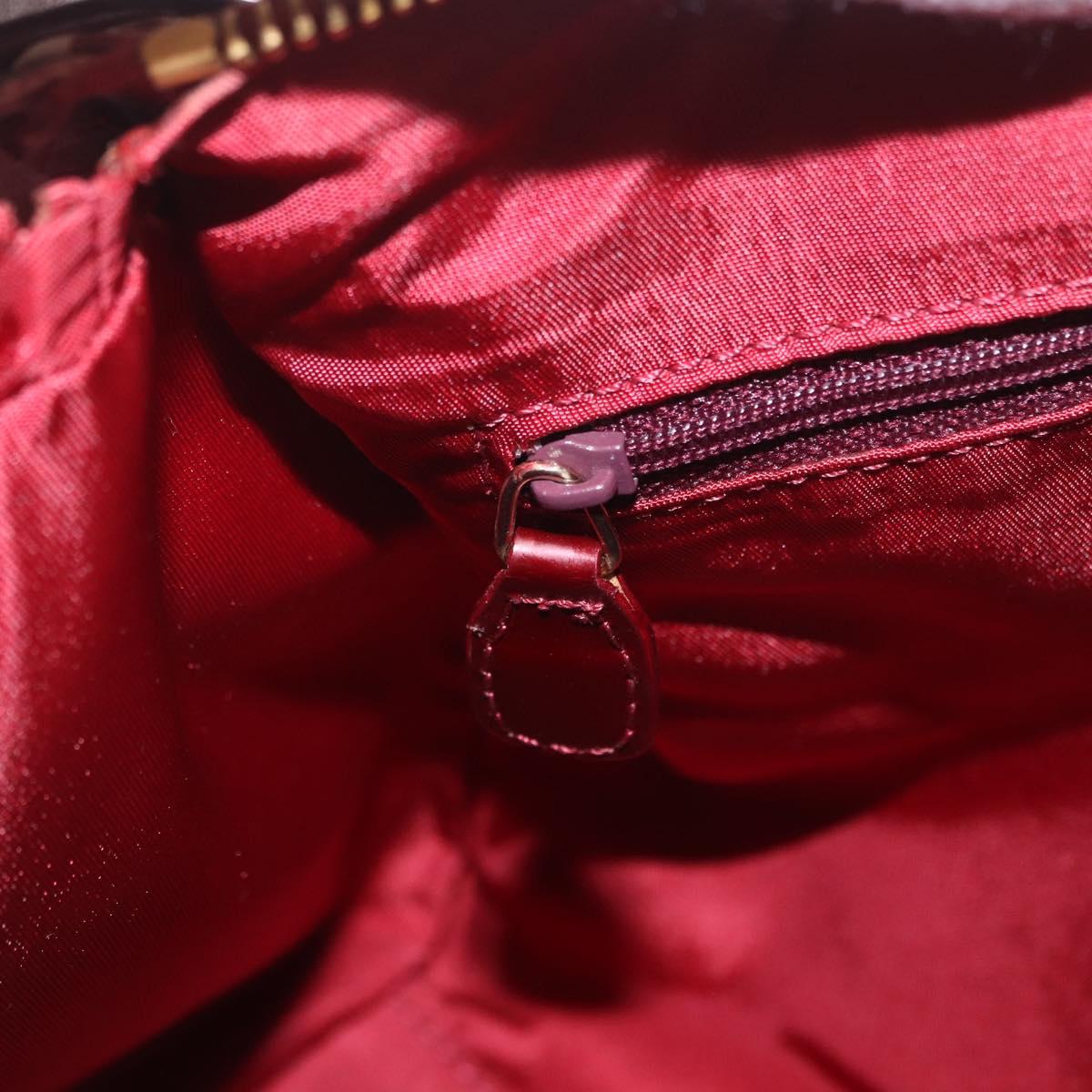 Christian Dior Trotter Canvas Hand Bag PVC Red Gold Auth BA13804A