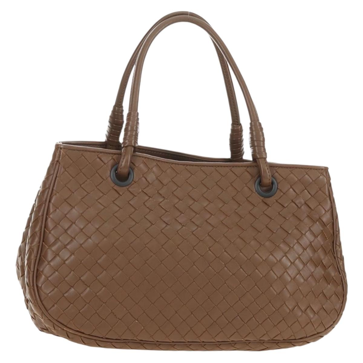 BOTTEGA VENETA INTRECCIATO Hand Bag Leather Brown Auth BA13805V