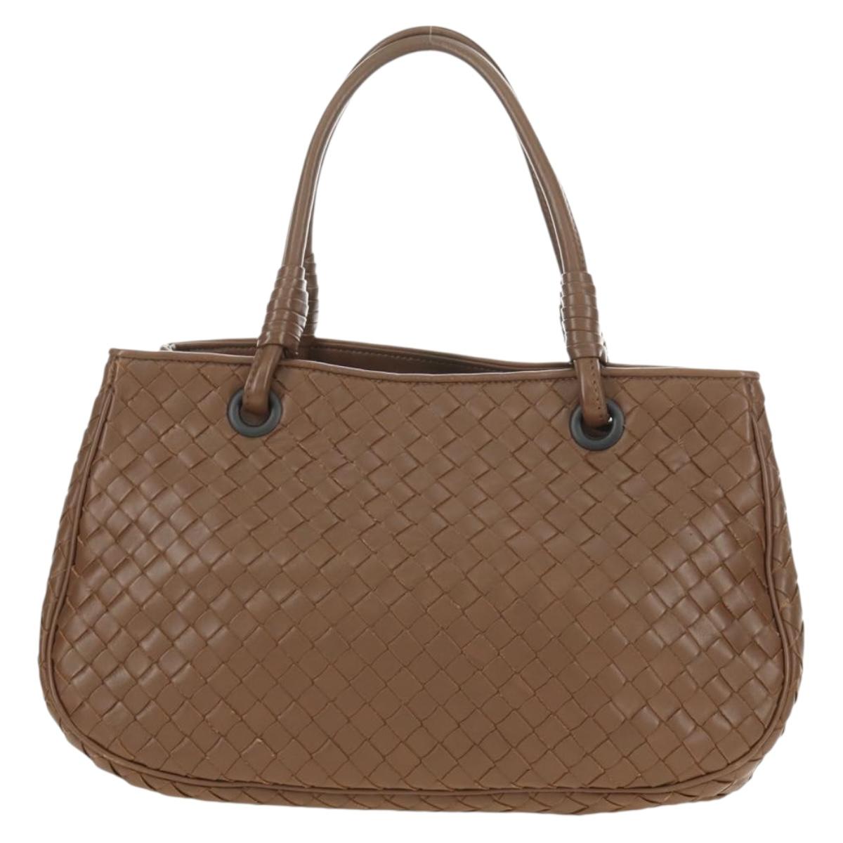 BOTTEGA VENETA INTRECCIATO Hand Bag Leather Brown Auth BA13805V