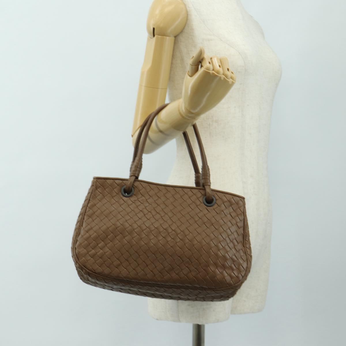 BOTTEGA VENETA INTRECCIATO Hand Bag Leather Brown Auth BA13805V