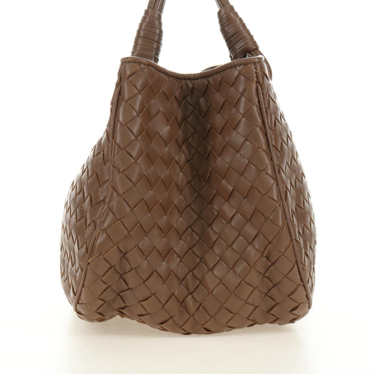 BOTTEGA VENETA INTRECCIATO Hand Bag Leather Brown Auth BA13805V