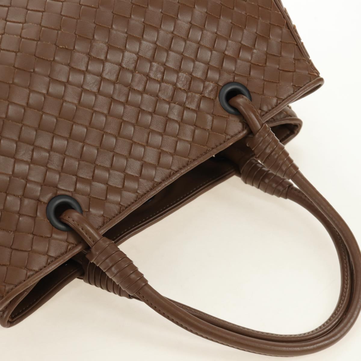 BOTTEGA VENETA INTRECCIATO Hand Bag Leather Brown Auth BA13805V