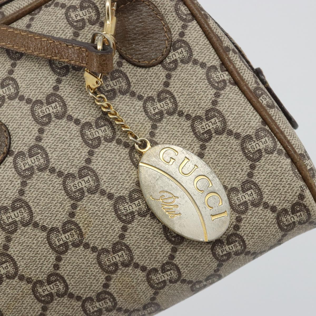 GUCCI GG Plus Supreme Shoulder Bag PVC Beige Gold Auth BA13812