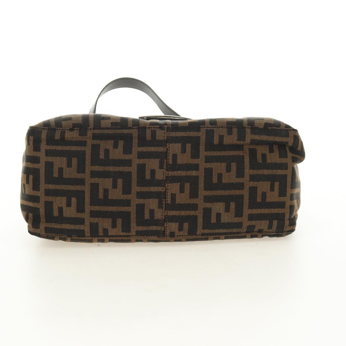 FENDI Zucca Canvas Mamma Baguette Shoulder Bag Brown Black Auth BA13813V