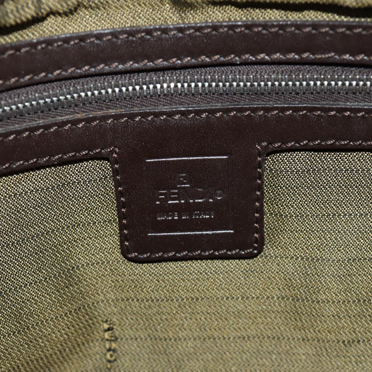 FENDI Zucca Canvas Mamma Baguette Shoulder Bag Brown Black Auth BA13813V