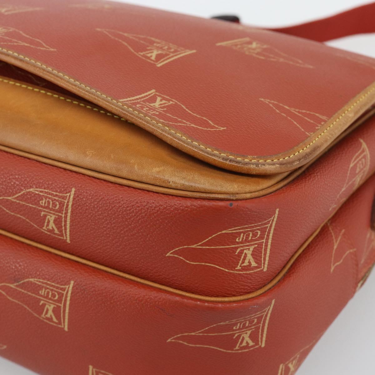 LOUIS VUITTON LOUIS VUITTON Cup Calvi Bag Red Aboganie M80028 LV Auth BA13815A