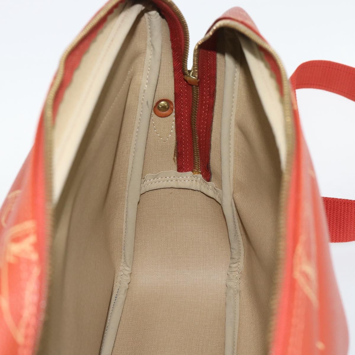 LOUIS VUITTON LOUIS VUITTON Cup Calvi Bag Red Aboganie M80028 LV Auth BA13815A