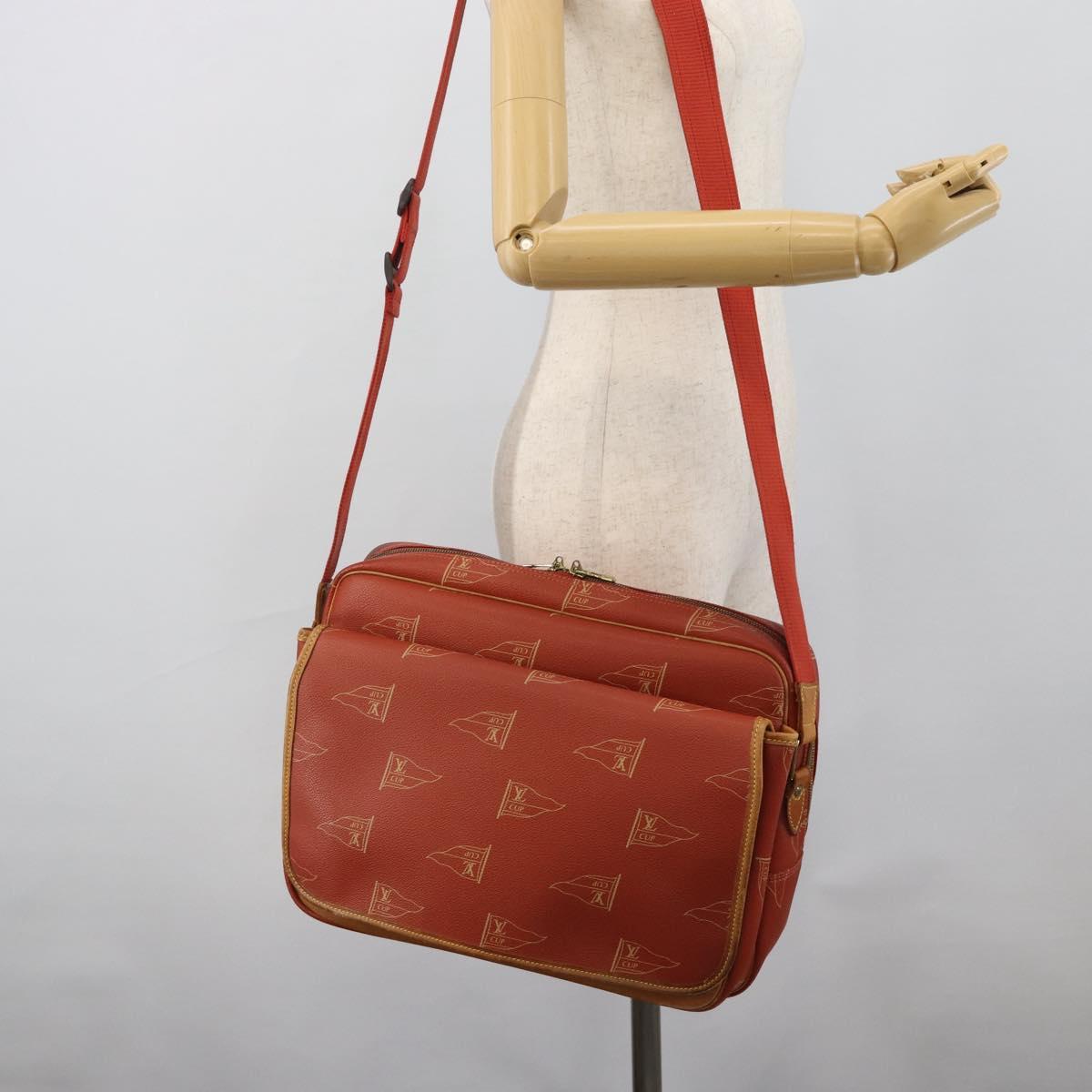 LOUIS VUITTON LOUIS VUITTON Cup Calvi Bag Red Aboganie M80028 LV Auth BA13815A