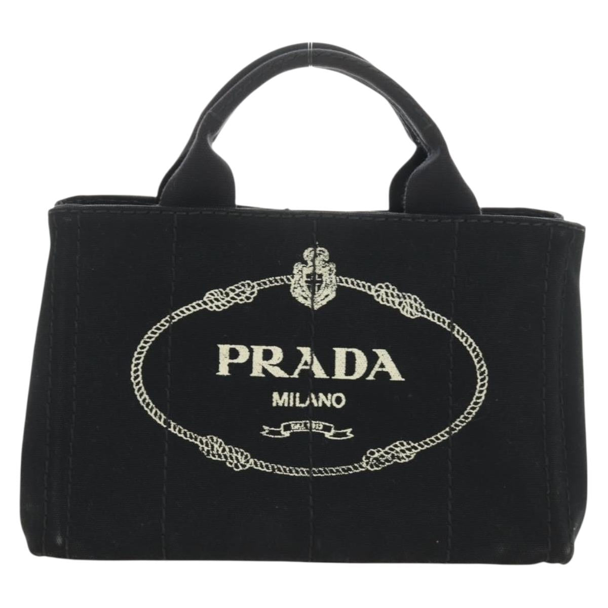 PRADA Kanapa PM Hand Bag Canvas Black Auth BA13816V