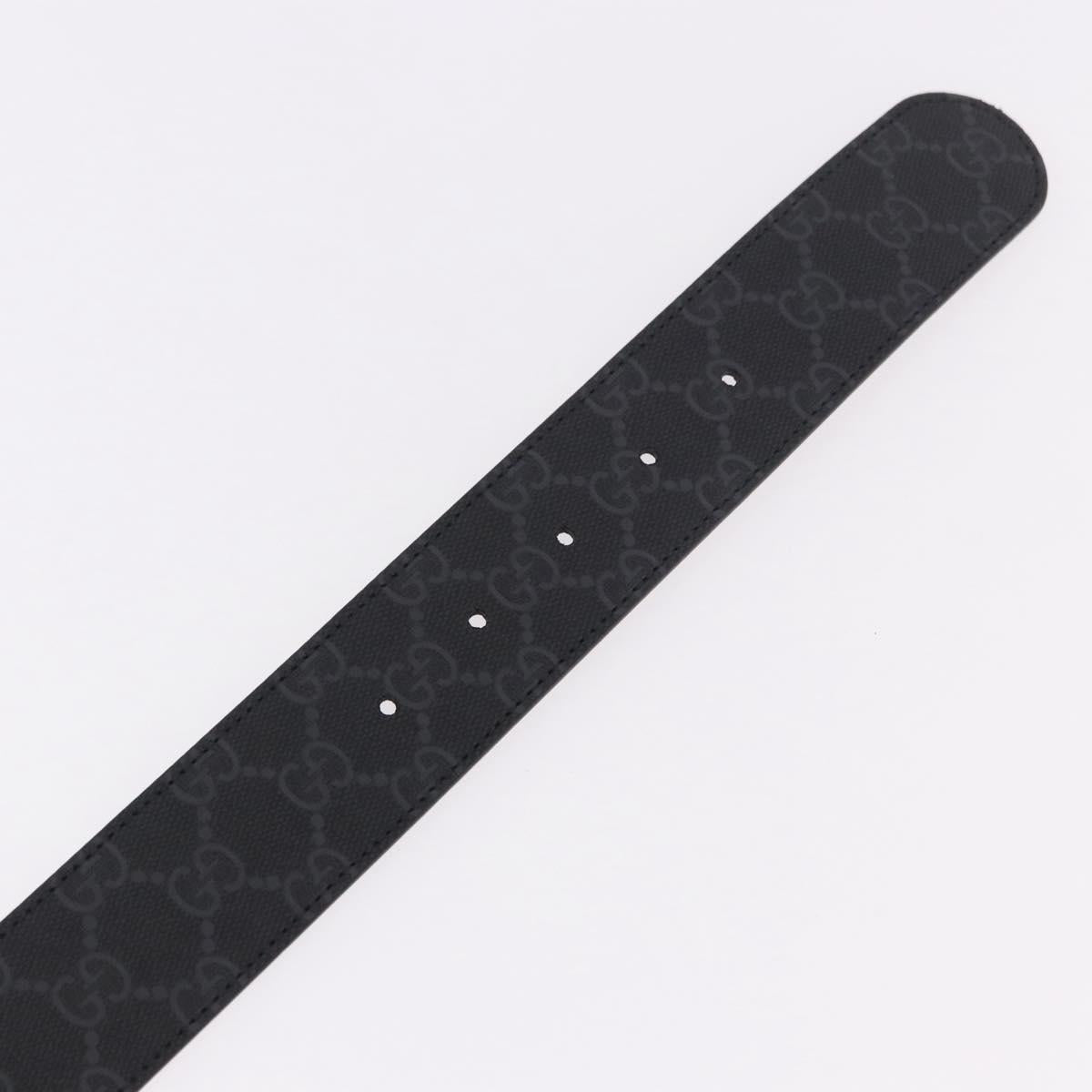 GUCCI GG Supreme Interlocking G Belt PVC 37.4"" Black 703147 Auth BA13819V