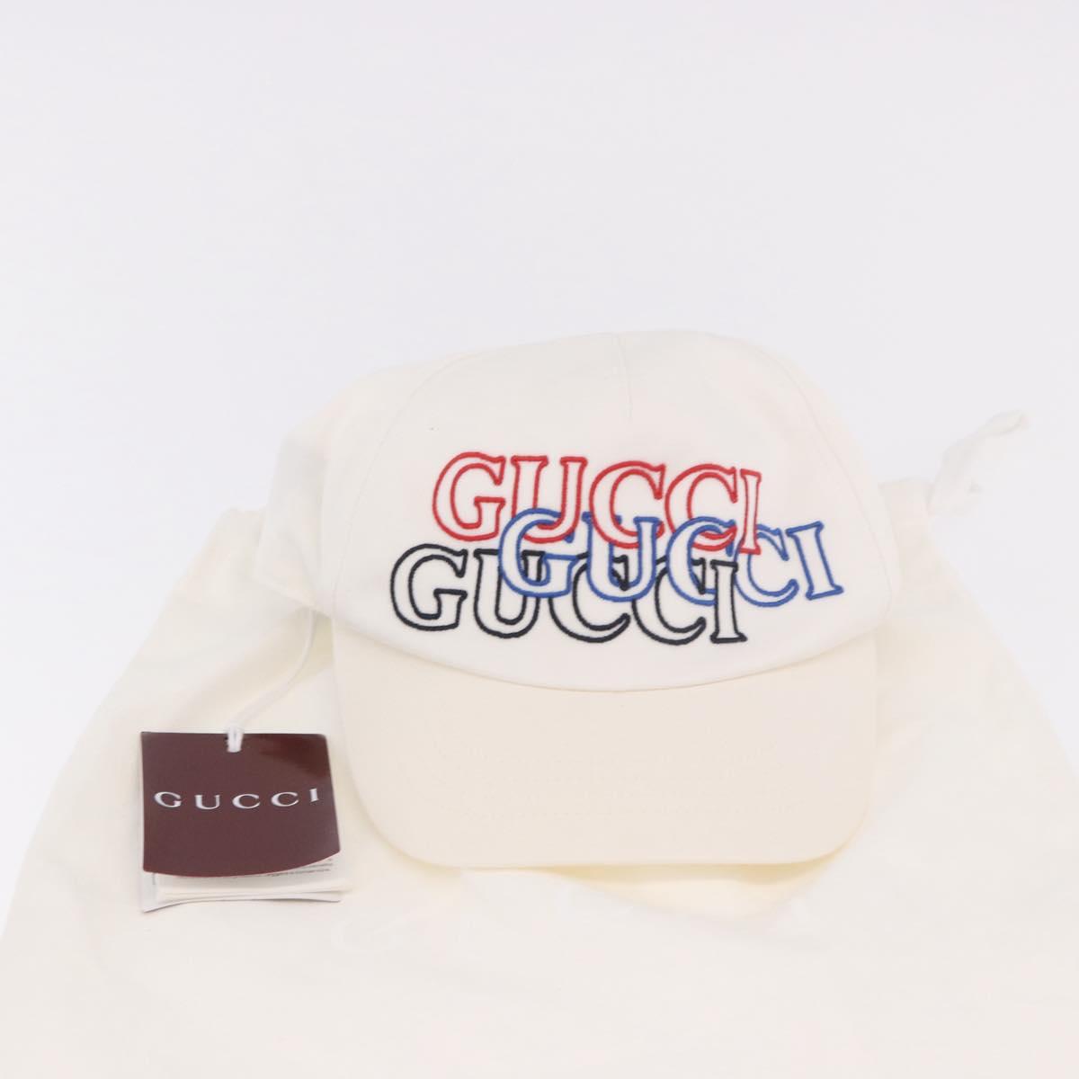 GUCCI Cap Cotton S White Auth BA13820V