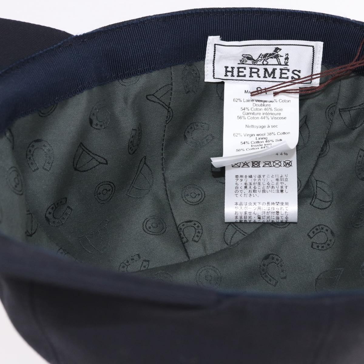 HERMES Casquette Cap Wool Ardoise Auth BA13821M
