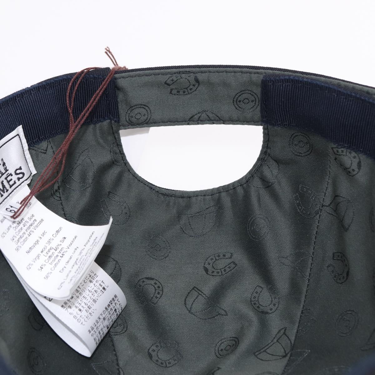 HERMES Casquette Cap Wool Ardoise Auth BA13821M