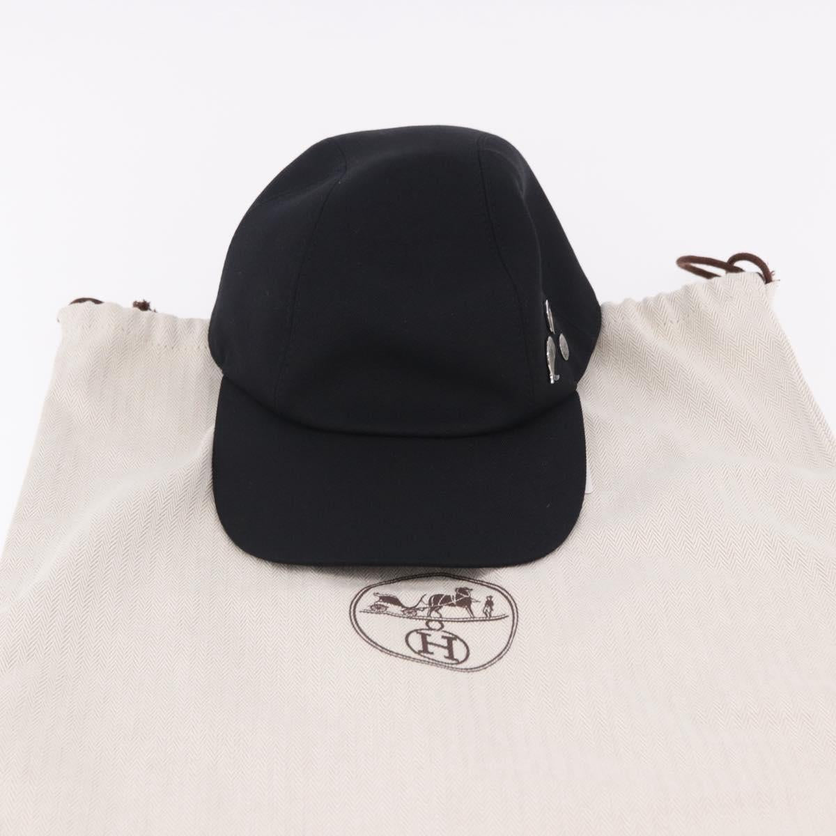 HERMES Casquette Cap Wool Ardoise Auth BA13821M