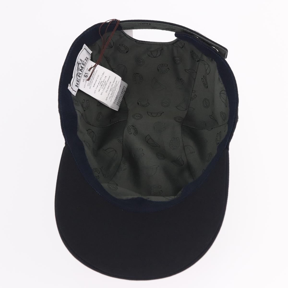 HERMES Casquette Cap Wool Ardoise Auth BA13821M