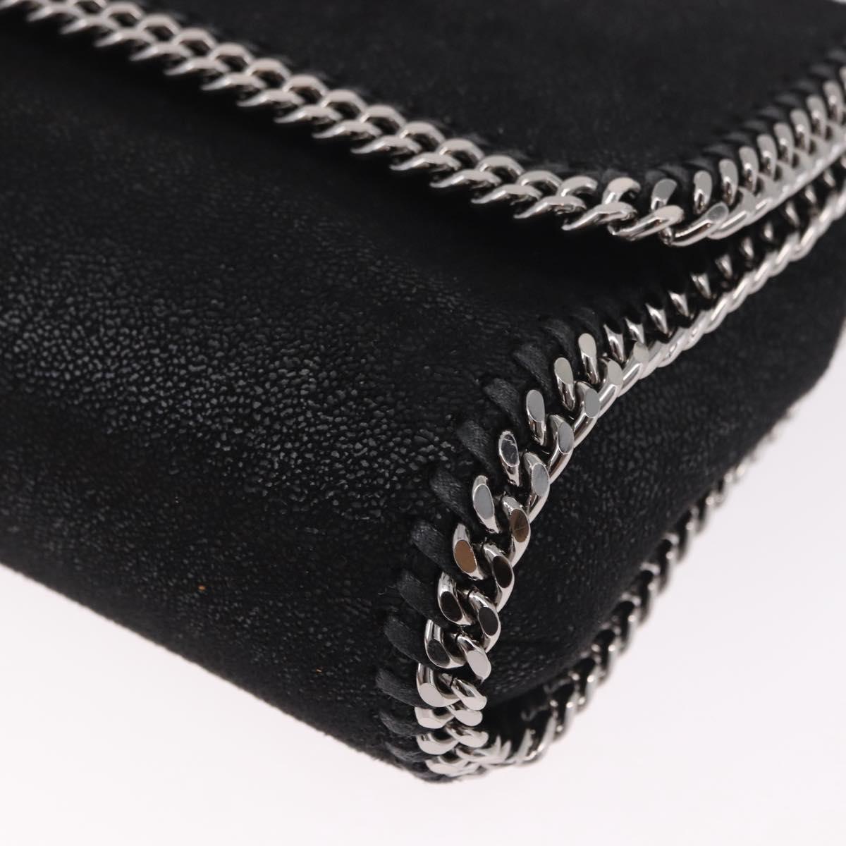 Stella MacCartney Falabella Chain Shoulder Bag Suede Black Silver Auth BA13822V