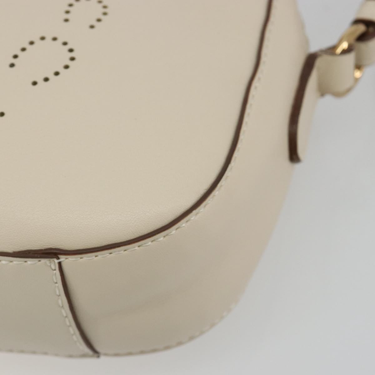 Stella MacCartney Shoulder Bag Leather Ivory Gold Auth BA13823