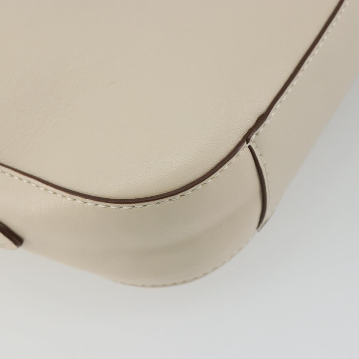 Stella MacCartney Shoulder Bag Leather Ivory Gold Auth BA13823