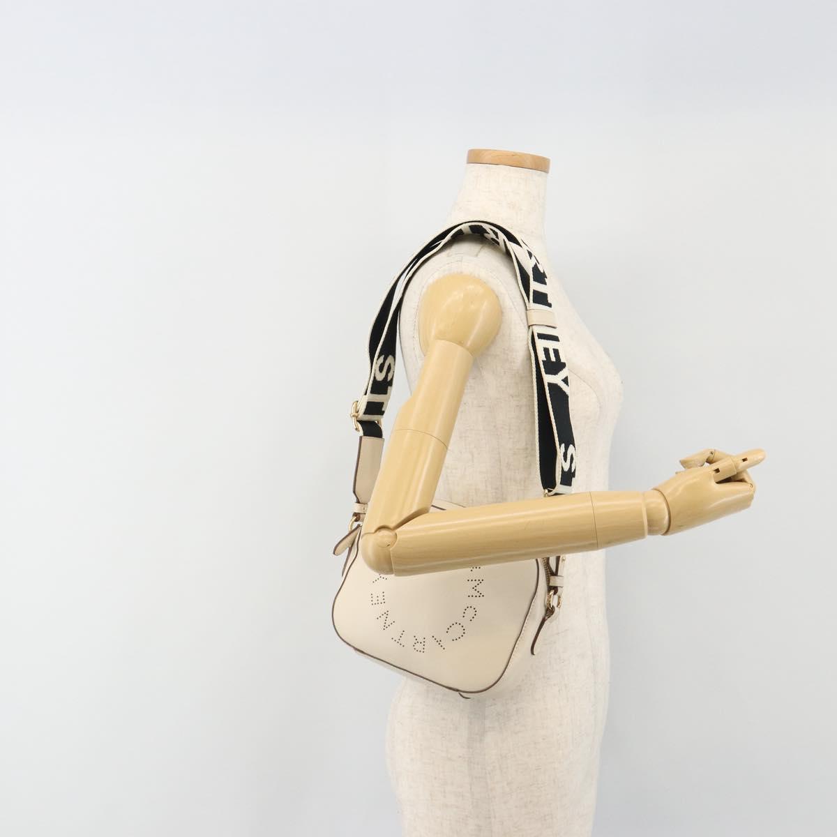 Stella MacCartney Shoulder Bag Leather Ivory Gold Auth BA13823
