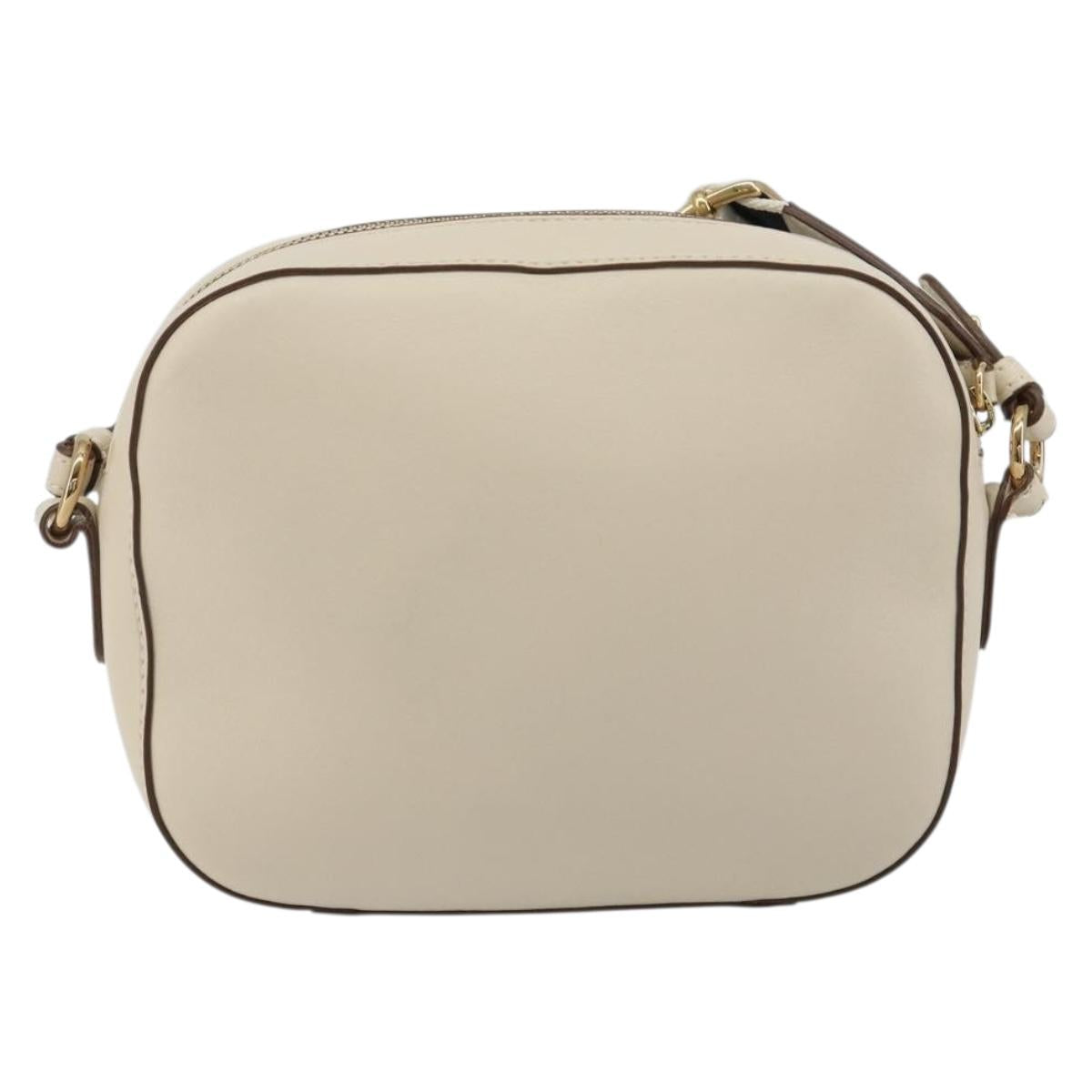 Stella MacCartney Shoulder Bag Leather Ivory Gold Auth BA13823