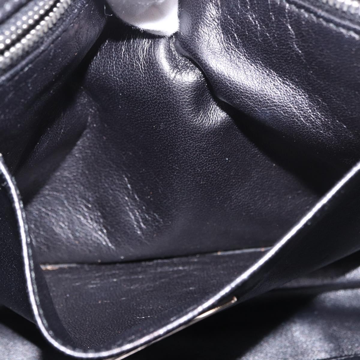 PRADA Clutch Bag Leather White Silver Auth BA13824V