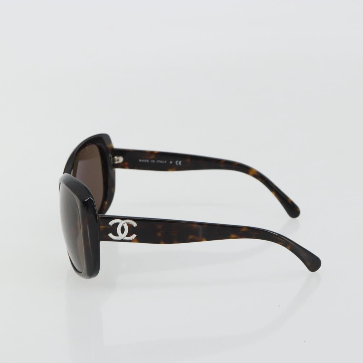 CHANEL Tortoise Pattern Sunglasses Plastic Brown CC Auth BA13826