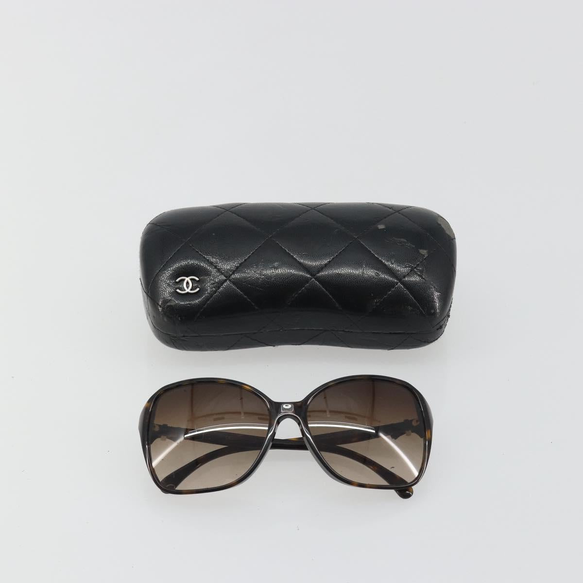 CHANEL Tortoise Pattern Sunglasses plastic Brown CC Auth BA13827